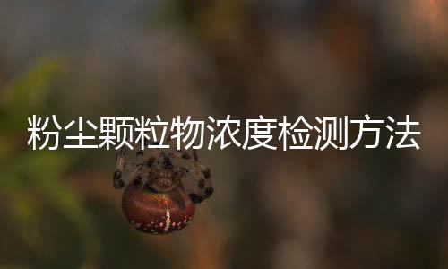 粉尘颗粒物浓度检测方法